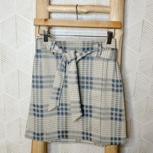 🔆 LOFT Outlet Plaid Mini Skirt with Belt – Size 6P